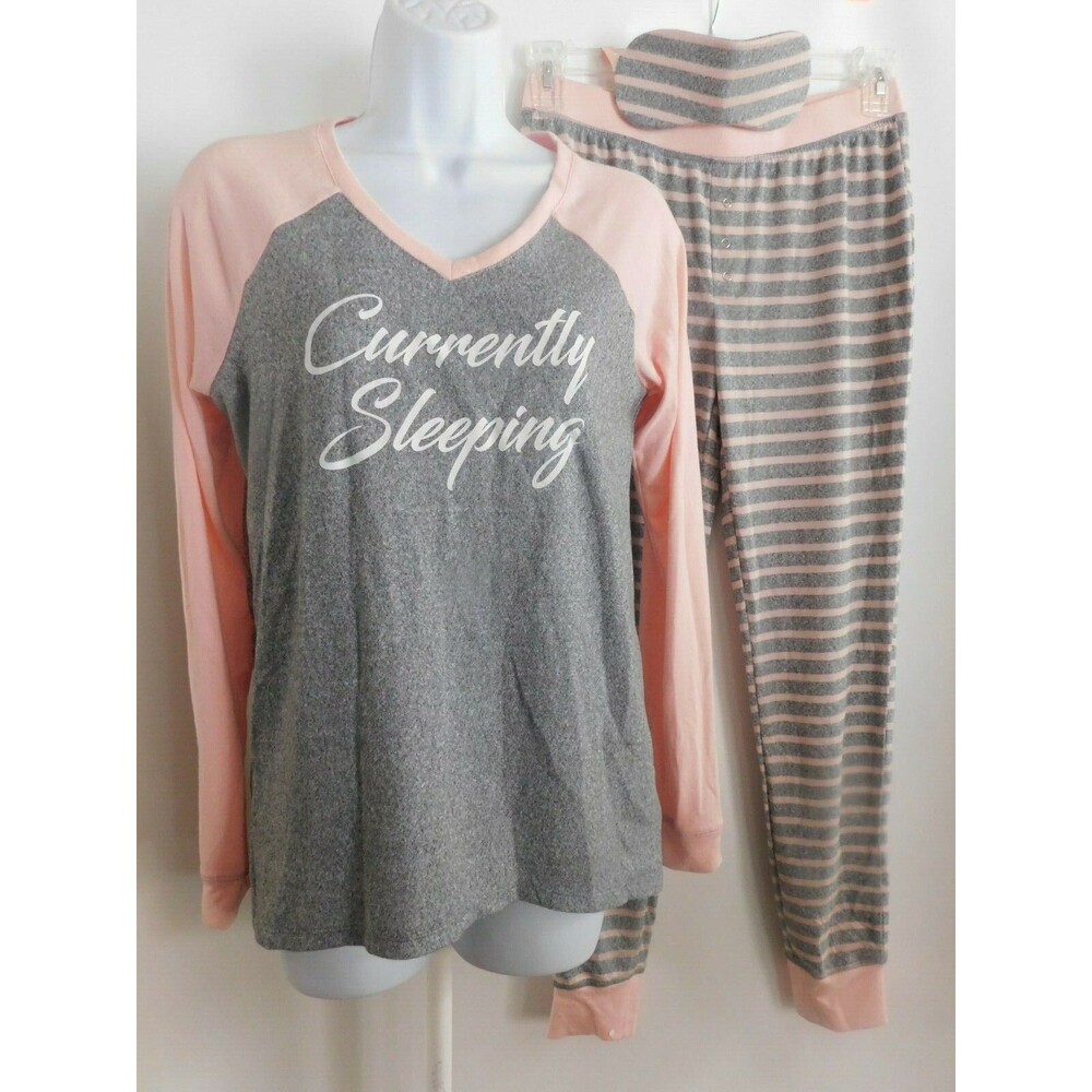 Jenni Women's Sleepwear "Currently Sleeping" Graphic Loungewear 3 Piece Size S